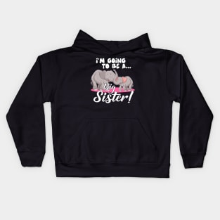 Im Going To Be A Big Sister Cute Baby Elephant Kids Hoodie